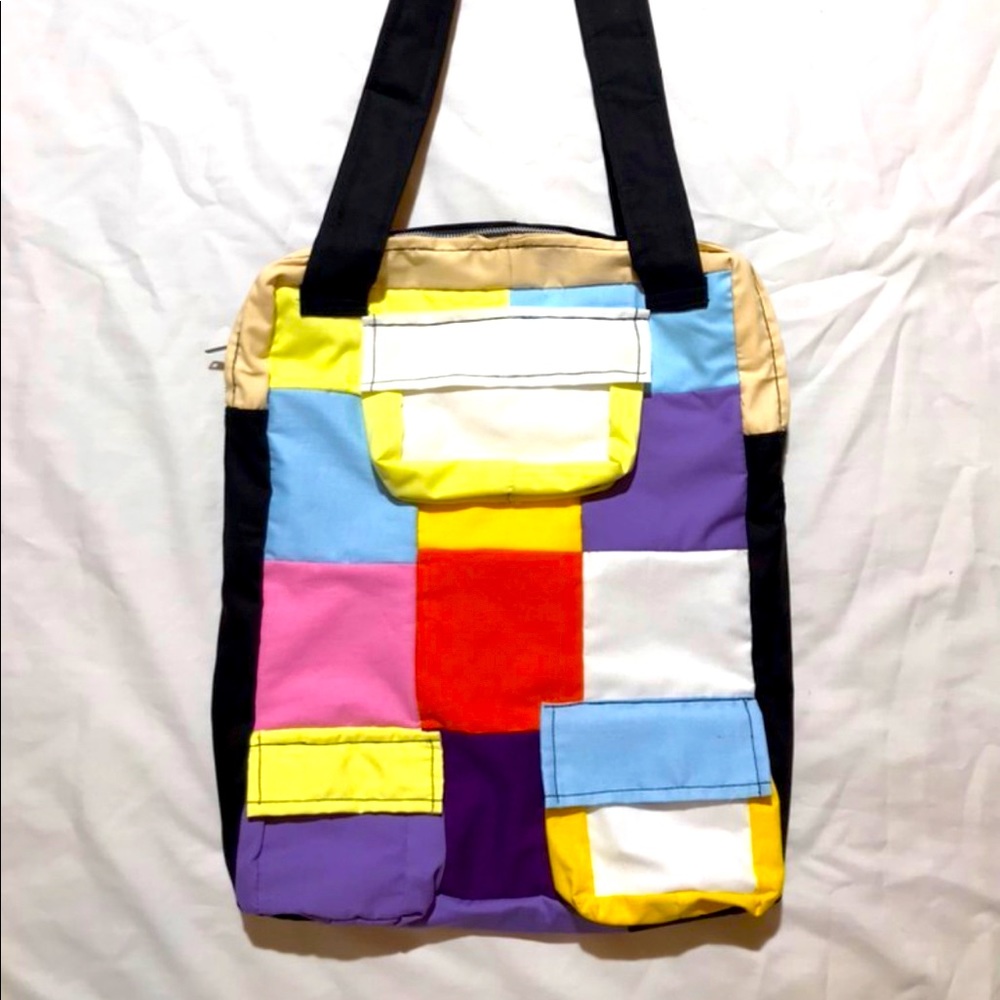 Multicolor cargo tote bag